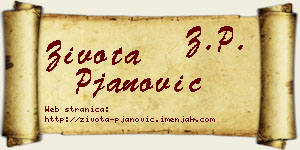 Života Pjanović vizit kartica